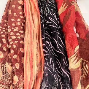 3 silk chiffon vintage Georgina Von Etzdorf scarves